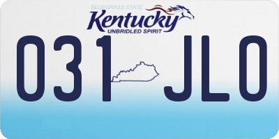 KY license plate 031JLO