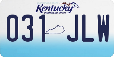 KY license plate 031JLW