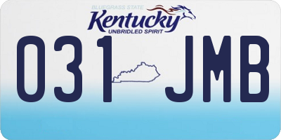 KY license plate 031JMB