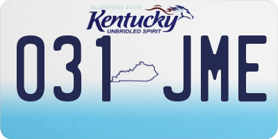 KY license plate 031JME