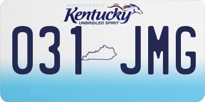 KY license plate 031JMG