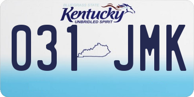 KY license plate 031JMK