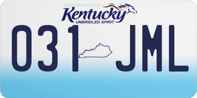 KY license plate 031JML