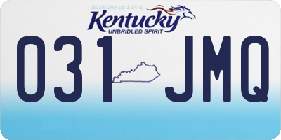 KY license plate 031JMQ