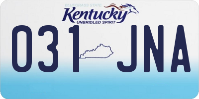 KY license plate 031JNA