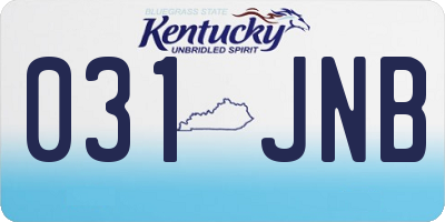 KY license plate 031JNB