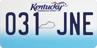 KY license plate 031JNE