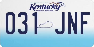 KY license plate 031JNF