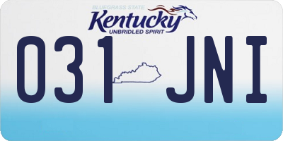 KY license plate 031JNI