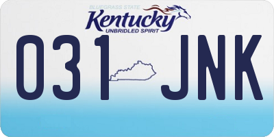 KY license plate 031JNK