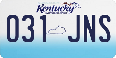 KY license plate 031JNS