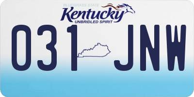 KY license plate 031JNW