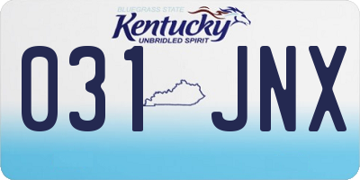 KY license plate 031JNX