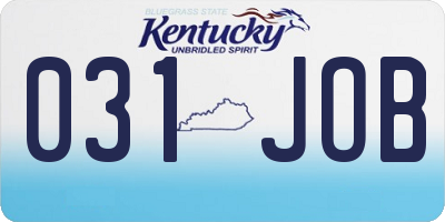KY license plate 031JOB