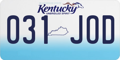 KY license plate 031JOD
