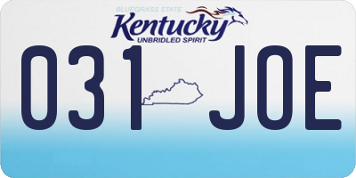 KY license plate 031JOE