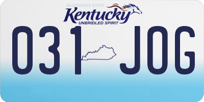 KY license plate 031JOG
