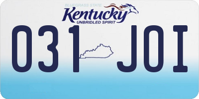 KY license plate 031JOI