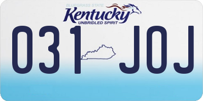 KY license plate 031JOJ