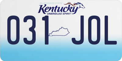 KY license plate 031JOL