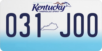 KY license plate 031JOO