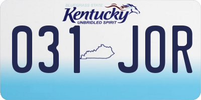KY license plate 031JOR