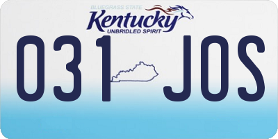 KY license plate 031JOS
