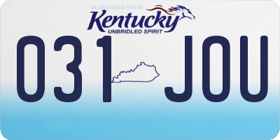 KY license plate 031JOU