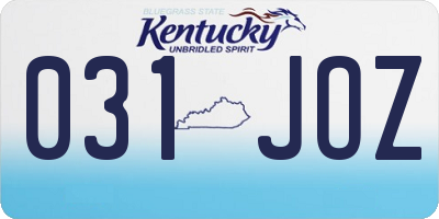 KY license plate 031JOZ