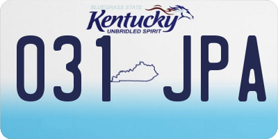 KY license plate 031JPA