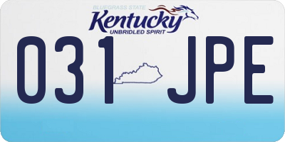 KY license plate 031JPE