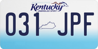 KY license plate 031JPF