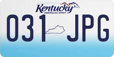 KY license plate 031JPG
