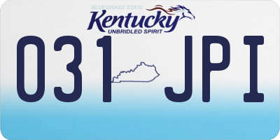 KY license plate 031JPI