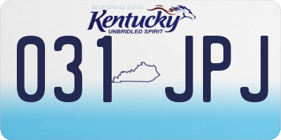 KY license plate 031JPJ