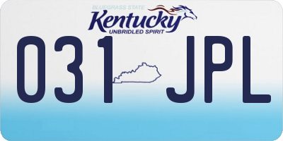 KY license plate 031JPL
