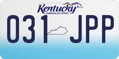 KY license plate 031JPP