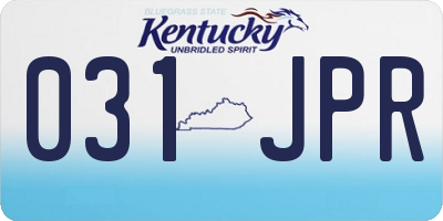 KY license plate 031JPR