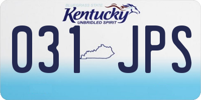 KY license plate 031JPS