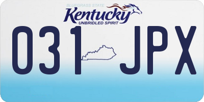 KY license plate 031JPX