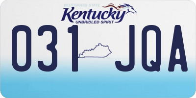 KY license plate 031JQA
