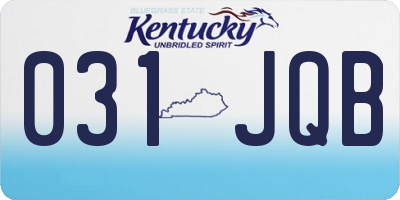 KY license plate 031JQB