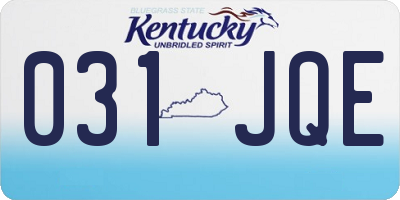 KY license plate 031JQE
