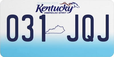 KY license plate 031JQJ