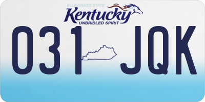 KY license plate 031JQK