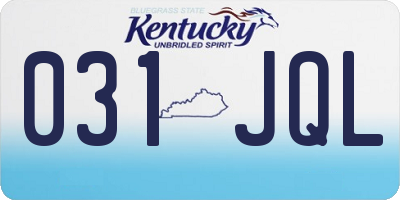 KY license plate 031JQL