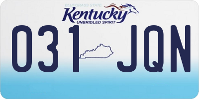 KY license plate 031JQN