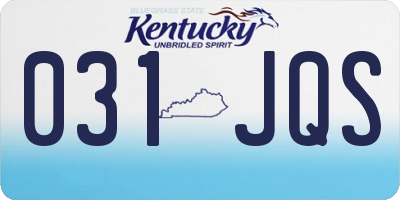 KY license plate 031JQS
