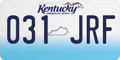 KY license plate 031JRF