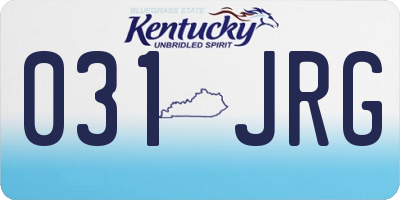 KY license plate 031JRG